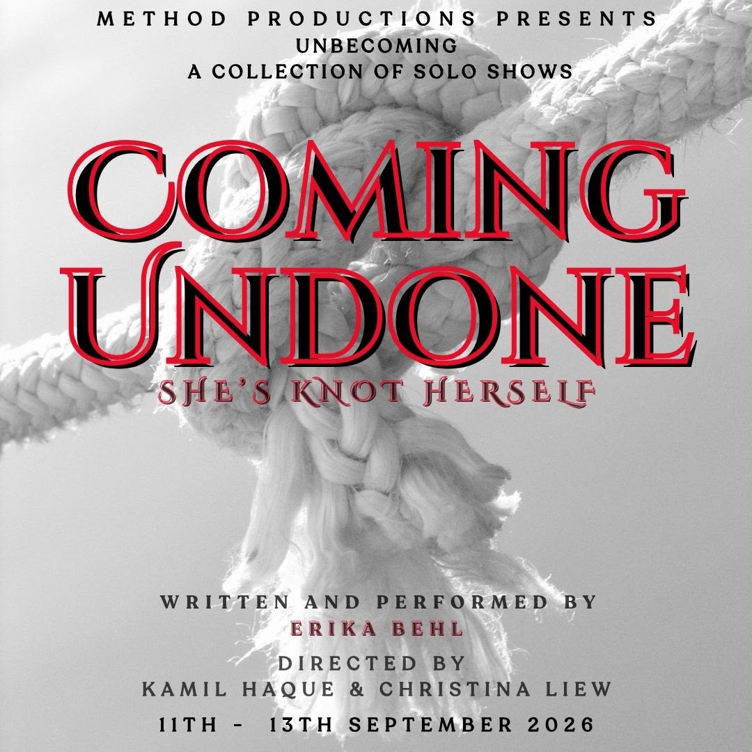 Coming Undone — poster for the solo show written and performed by Erika Behl