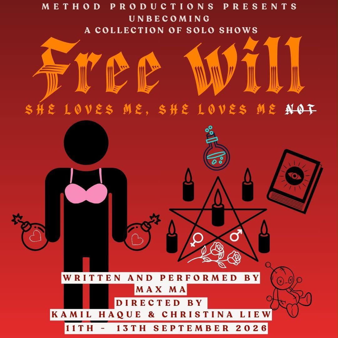 Free Will — poster for the solo show written and performed by Max Ma