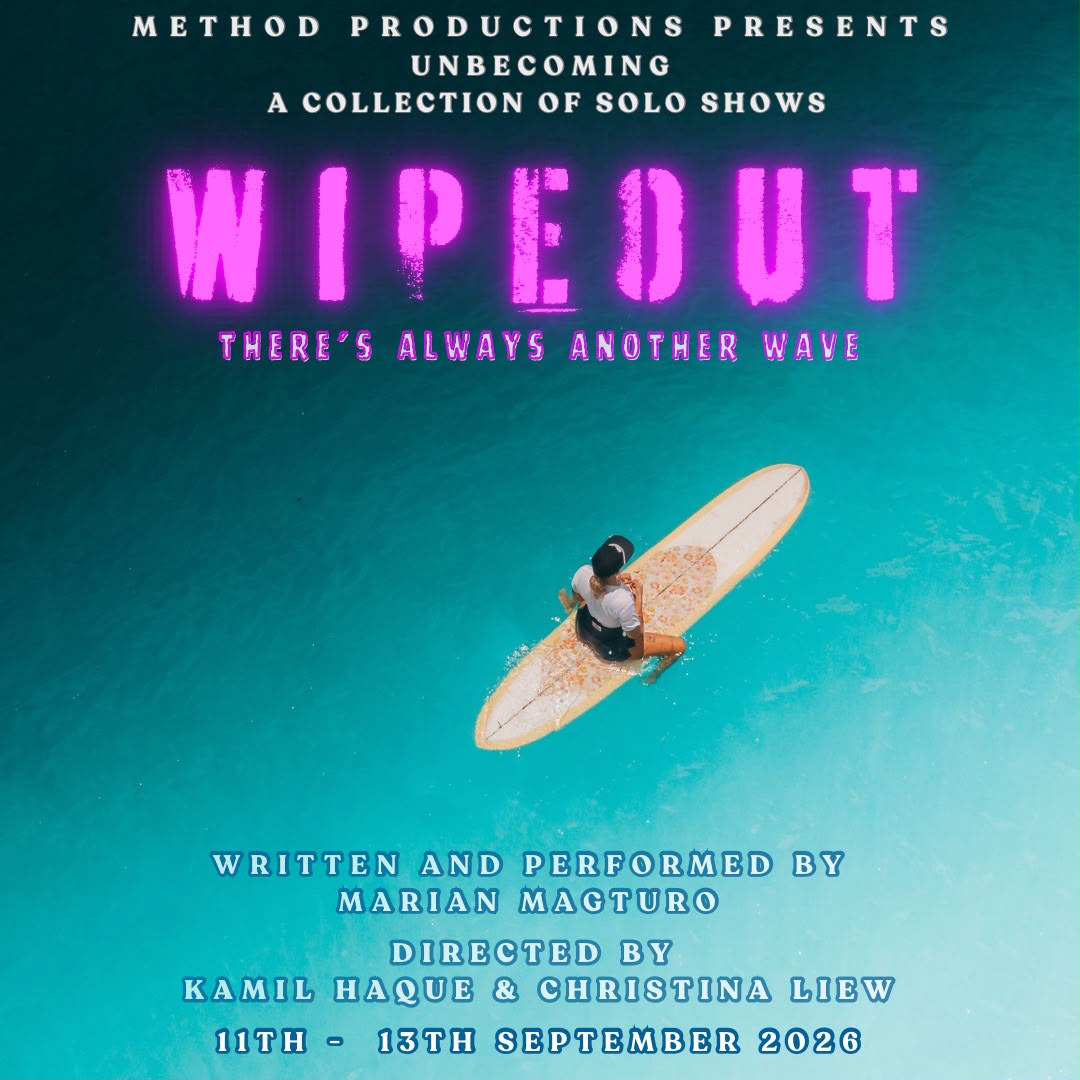 Wipeout — poster for the solo show written and performed by Marian Magturo